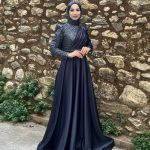 ELEGANS 2303 TEK OMZU SİMLİ SATEN ABİYE