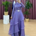 TANE 4456 organze kemerki abiye