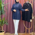 AHL 6275 kolları büzgülü taşlı tunik