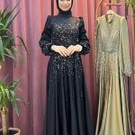 COOL 3067 saten pul işlemeli abiye