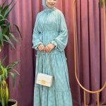 COOL 8206 balon kol salaş kesim elbise