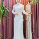 TUAY kol ve yaka taş işlemeli abiye