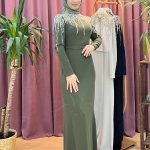 TUAY 3996 krep taş işlemeli balık abiye