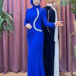 TUAY 4190 krep taşlı balık abiye