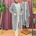 YELLOW 4143 angora uzun hırka