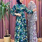 LEVİDOR 189 çiçek desen şifon elbise