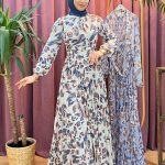 LEVİDOR 188 eteği pliseli şifon elbise