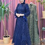 ELEGANS 2435 boncuk detaylı abiye