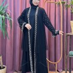 SELAM 1440 tül elbise abaya takım