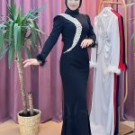 TUAY 4258 taş detaylı krep balık abiye