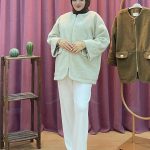 AHEL 8031 Cep Detaylı Kıvırcık Kaşe Ceket