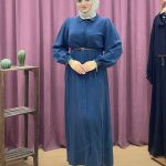 Cool 8334 Gömlek Yaka Kemerli Düğmeli Elbise