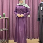 İkol 6059 Kruvaze Yaka Kuşaklı Jile Elbise