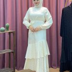 ORHAN 1693 Eteği Volanlı Jakar Elbise