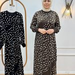 Defrina 41088 İpek Kupra Puantiyeli Elbise