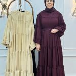 Kasırga 6982 Kat Kat Şifon Elbise