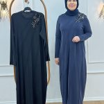 Nurcan Çetin 26125 Yaka İşlemeli Elbise