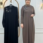 Nurcan Çetin 26126 Yakası Pul Payet ve Boncuk işlemeli elbise