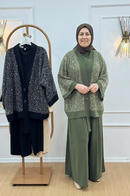 Qashe 6492 3 lü Pantolon Etekli takım