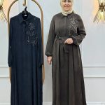 Orhan 1763 İşleme Detaylı İpek Kupra Elbise