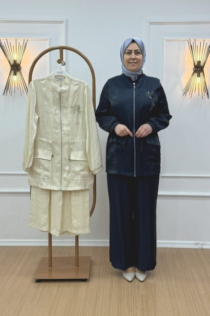 Nuss 1032 İşlemeli Pantolonlu Takım