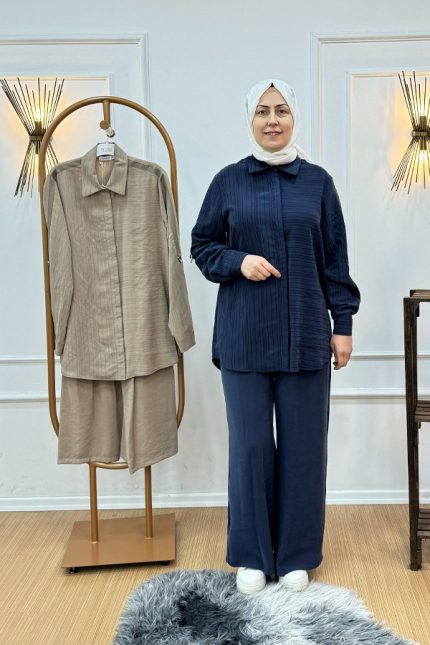 Nuss 1055 Çizgili Pantolonlu Takım