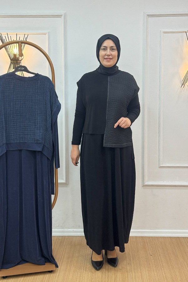 n-cetin-26519-elbise-6911.jpg Nurcan Çetin 26519 Yelekli Elbise Takım - Görsel 1